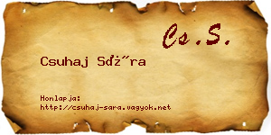Csuhaj Sára névjegykártya