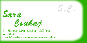 sara csuhaj business card